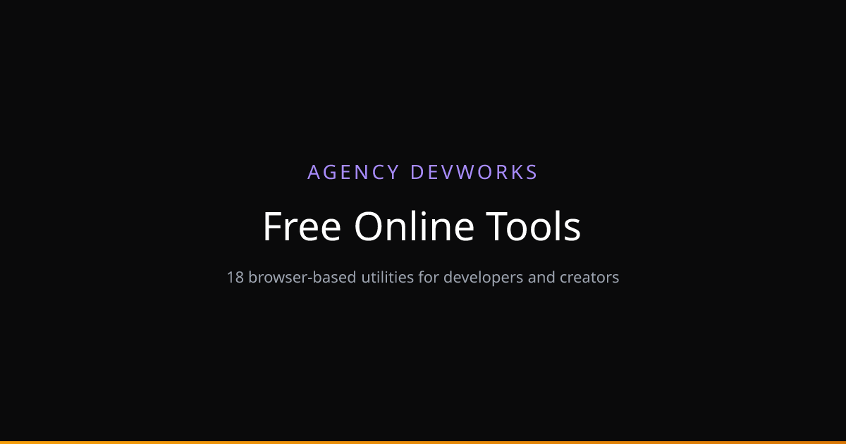 Free Online Web Tools | Agency DevWorks